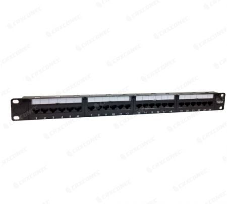 1U Rackmount Cat.6A UTP 180 Degree Patch Panel 24 Port - 180-Degree Cat.6a Patch Panel.